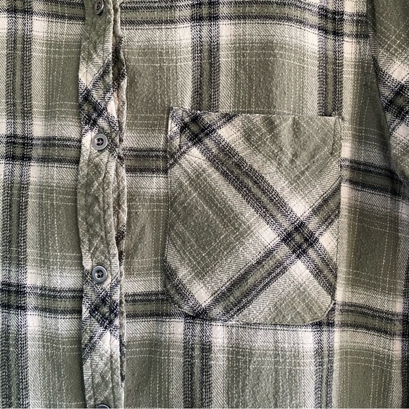 Staccato‎ Womens Green Plaid Flannel Roll Up Sleeve Button-Down Shirt Size Small - Picture 5 of 12